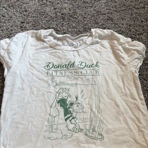 Disney White and Green Donald Duck Short Sleeve Tee